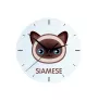 Siamese - MDF clock with graphics and the Art-Dog brand name