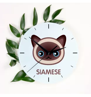 Siamois - horloge MDF avec graphisme et logo de la marque Art-Dog