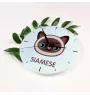 Siamese - MDF clock with graphics and the Art-Dog brand name