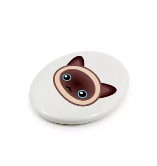 Siamese - ceramic tombstone plaque with graphics and inscription by Art-Dog brand