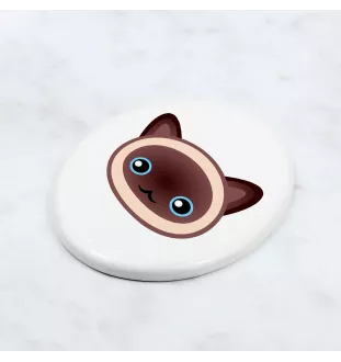 Siamois - une plaque funéraire en céramique avec une illustration et un texte de la marque Art-Dog