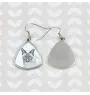 Siamois - boucles d'oreilles avec un chat, boucles d'oreilles pendantes avec une image, bijoux personnalisés avec l'impression de la marque Art-Dog
