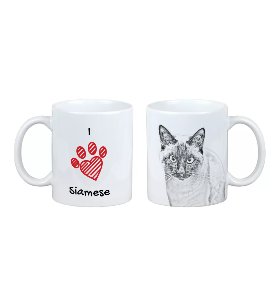 Siamese - cup with a cat, cute cup with graphics, a gift with your photo from the Art-Dog brand