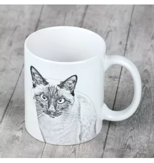 Siamese - cup with a cat, cute cup with graphics, a gift with your photo from the Art-Dog brand