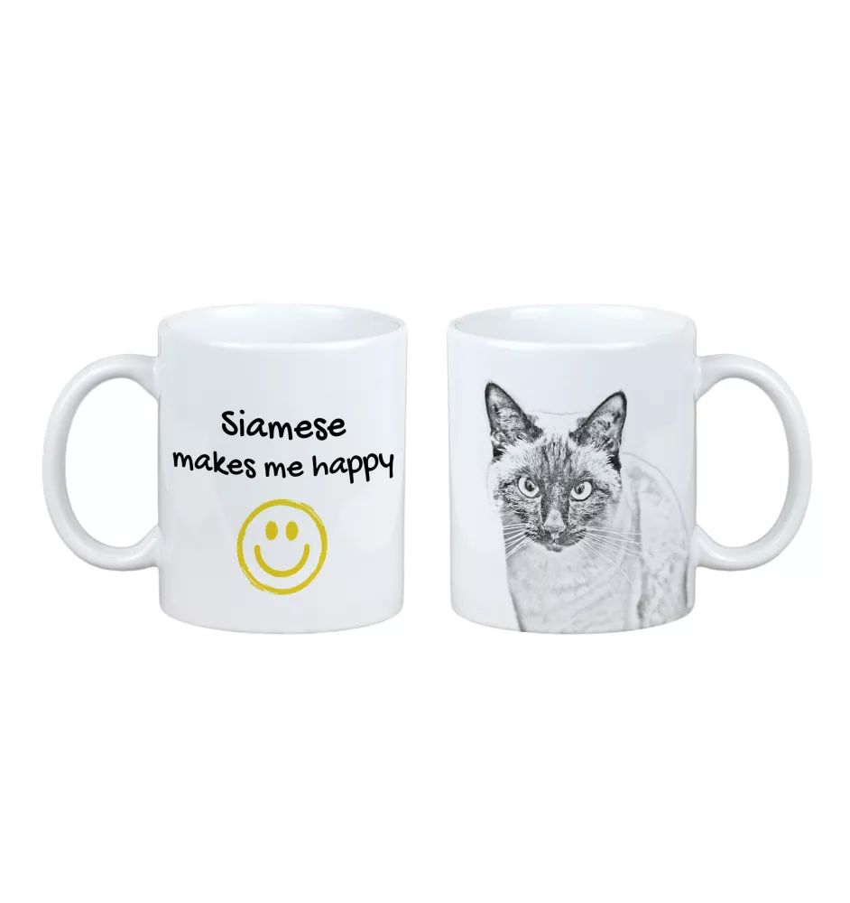 Siam - Tasse mit Katze, fröhliche Tasse für Hundefreunde, personalisiertes Geschenk der Marke Art-Dog