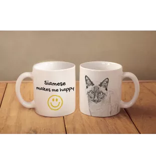 Siamese - cat mug, cheerful mug for a dog lover, personalized gift from the Art-Dog brand