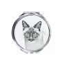 Siamese - pocket mirror with a cat, personalized mirror for a purse, compact mirror with Art-Dog brand print
