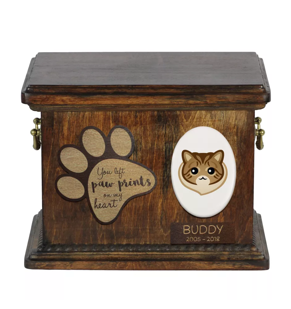 Siberian - urn for cat ashes, personalized urn with engraving, commemorative box for cat ashes by Art-Dog brand