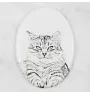 Sibirische Katze - Gedenktafel mit einem Foto einer Katze, Grabplatte mit Druck, personalisierte ovale Platte der Marke Art-Dog