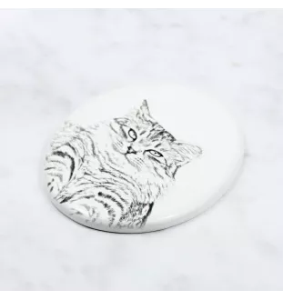 Sibirische Katze - Gedenktafel mit einem Foto einer Katze, Grabplatte mit Druck, personalisierte ovale Platte der Marke Art-Dog