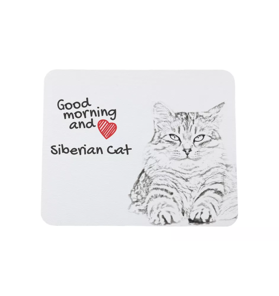 Sibirische Katze - Mauspad mit Druck, personalisiertes Mauspad mit Katze, einzigartiges Gadget für Büroangestellte von Art-Dog.