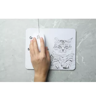 Sibirische Katze - Mauspad mit Druck, personalisiertes Mauspad mit Katze, einzigartiges Gadget für Büroangestellte von Art-Dog.