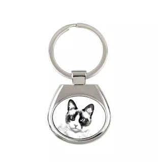 Schneeschuh-Katze - Schlüsselanhänger mit Katze, Anhänger mit Aufdruck, personalisierter Anhänger der Marke Art-Dog