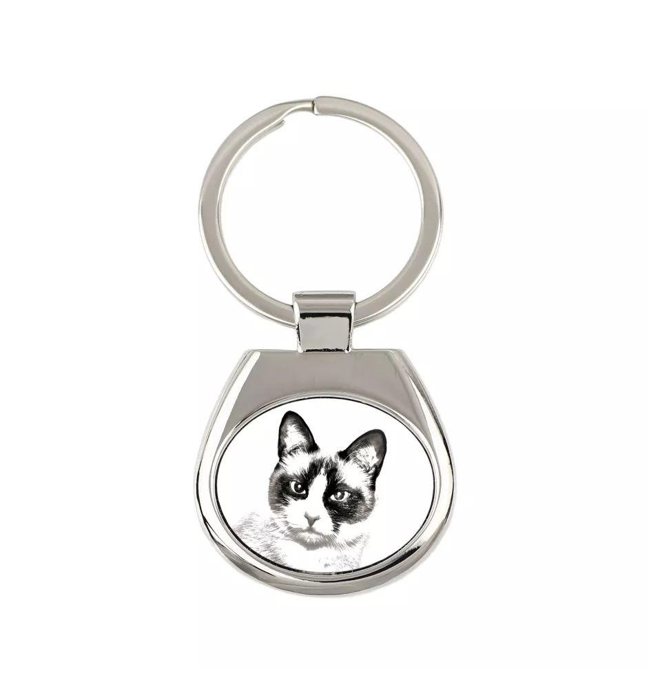 Schneeschuh-Katze - Schlüsselanhänger mit Katze, Anhänger mit Aufdruck, personalisierter Anhänger der Marke Art-Dog