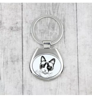 Schneeschuh-Katze - Schlüsselanhänger mit Katze, Anhänger mit Aufdruck, personalisierter Anhänger der Marke Art-Dog