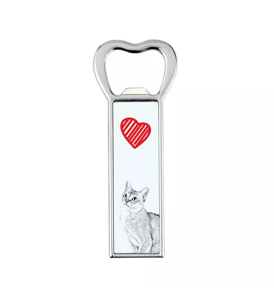 Singapura Cat - bottle opener with a cat, personalized fridge opener, unique gift for men by Art-Dog brand