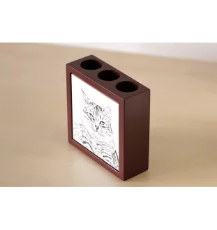 Sibirische Katze - Stifthalter mit Katze, Schreibtischorganizer mit Aufdruck, personalisierte Schreibtischdekoration von der Marke Art-Dog