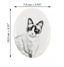 Chat Snowshoe - une plaque commémorative avec une photo de chat, une plaque funéraire avec une impression, une plaque ovale personnalisée de la marque Art-Dog