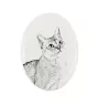 Singapura Cat - commemorative plaque with a cat photo, tombstone with a print, personalized oval plaque from the Art-Dog brand