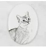 Singapura Katze - Gedenktafel mit einem Foto einer Katze, Grabplatte mit Druck, personalisierte ovale Platte der Marke Art-Dog