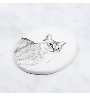 Chat Singapour - une plaque commémorative avec une photo de chat, une plaque funéraire avec une impression, une plaque ovale personnalisée de la marque Art-Dog