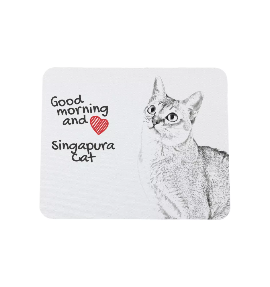 Singapura Cat - mouse pad with print, personalized cat pad, unique gadget for an office worker from the Art-Dog brand