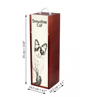 Schneeschuh-Katze - Weinbox mit Katze, Alkoholbox mit Grafik, personalisierte Geschenkbox der Marke Art-Dog