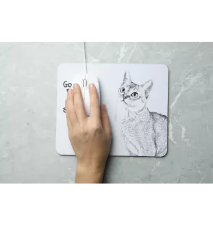 Singapura Katze - Mauspad mit Druck, personalisiertes Mauspad mit Katze, einzigartiges Gadget für Büroangestellte von Art-Dog.