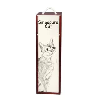 Singapura Katze - Weinbox mit Katze, Alkoholbox mit Grafik, personalisierte Geschenkbox der Marke Art-Dog