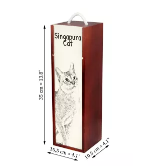 Singapura Katze - Weinbox mit Katze, Alkoholbox mit Grafik, personalisierte Geschenkbox der Marke Art-Dog