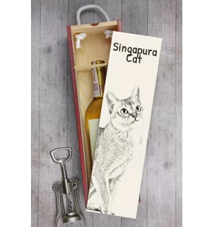 Singapura Katze - Weinbox mit Katze, Alkoholbox mit Grafik, personalisierte Geschenkbox der Marke Art-Dog