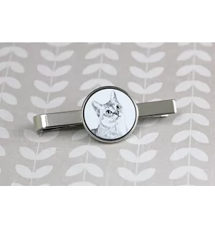 Singapura Cat - cat tie clip, personalized tie clip, unique gift for men from Art-Dog brand
