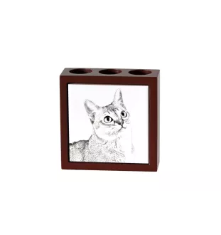 Singapura Katze - Stifthalter mit Katze, Schreibtischorganizer mit Aufdruck, personalisierte Schreibtischdekoration von der Marke Art-Dog