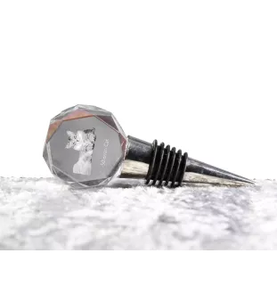 Siberian Cat - Bottle stopper, crystal wine stopper with cat photo, personalised gift for bartender by Art-Dog brand