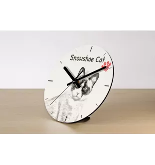 Chat Snowshoe - horloge murale avec un chat, horloge de table avec impression, décoration personnalisée de la maison de la marque Art-Dog