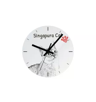 Singapura Katze - Wanduhr mit Katze, Regal Uhr mit Druck, personalisierte Hausdekoration von Art-Dog.