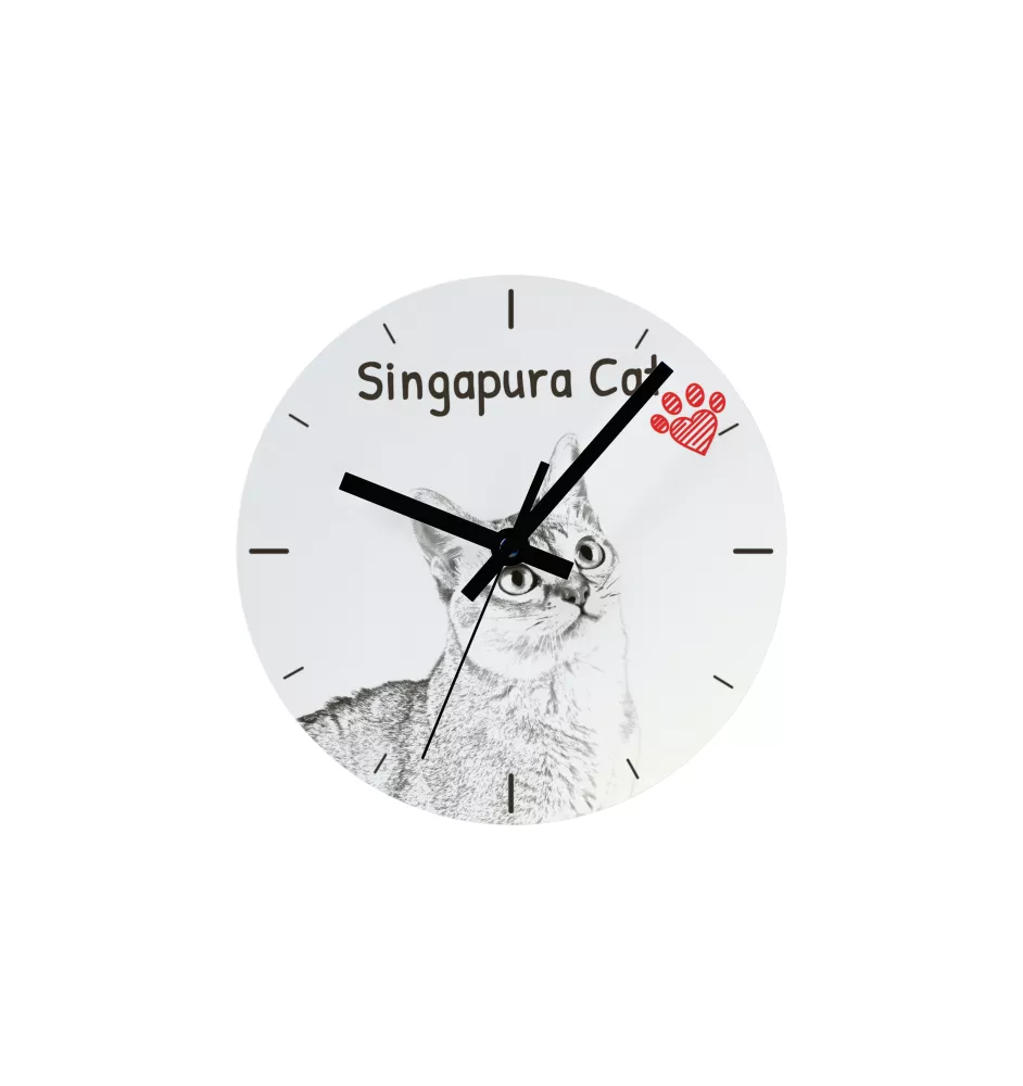 Singapura Katze - Wanduhr mit Katze, Regal Uhr mit Druck, personalisierte Hausdekoration von Art-Dog.