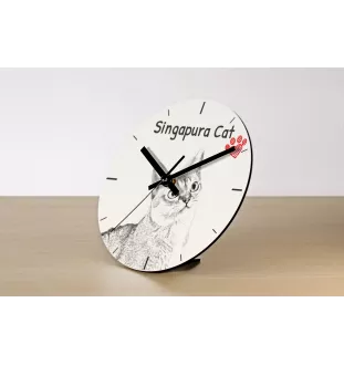 Singapura Katze - Wanduhr mit Katze, Regal Uhr mit Druck, personalisierte Hausdekoration von Art-Dog.