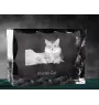 Siberian Cat - crystal with a cat picture, glass statuette with a picture, unique frame with a picture from Art-Dog brand