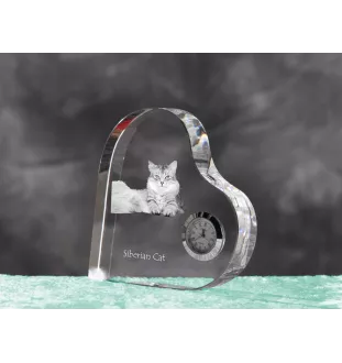 Syberyjski zegar w kształcie serca z kotem Art-Dog