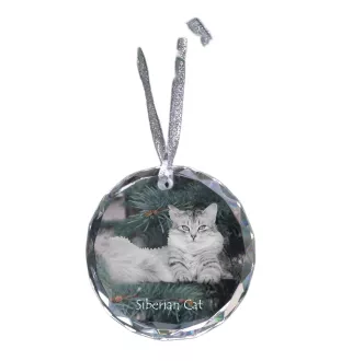 Sibirische Katze - Kristallkugel mit Foto, Katzenfoto im Kristall, personalisierter Weihnachtsbaumanhänger von Art-Dog.