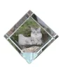 Chat de Sibérie - un cube en cristal avec une photo de chat, une photo de cheval dans le cristal, un presse-papiers cubique de la marque Art-Dog