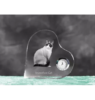 Snowshoe  zegar w kształcie serca z kotem Art-Dog