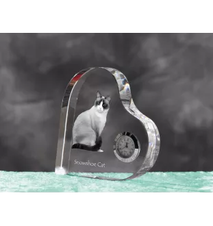 Snowshoe  zegar w kształcie serca z kotem Art-Dog