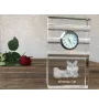 Chat de Sibérie - une horloge en verre avec une photo, une photo de chat dans un cristal, une horloge de bureau personnalisée de la marque Art-Dog