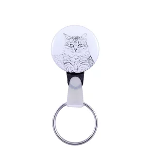 Sibirische Katze - handgefertigter Schlüsselanhänger mit dem Bildnis einer Katze, Taschenanhänger, Produkt der Marke Art-Dog