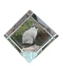 Snowshoe Cat - crystal cube with a picture of a cat, crystal with a picture of a horse, cubic paperweight by Art-Dog brand