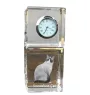 Chat Snowshoe - montre en cristal avec photo, photo de chat dans le cristal, horloge de bureau personnalisée de la marque Art-Dog