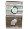 Chat Snowshoe - une horloge en verre avec une photo, une photo de chat dans un cristal, une horloge de bureau personnalisée de la marque Art-Dog