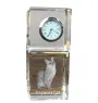 Singapura Katze - Kristalluhr mit Bild, Katzenbild im Kristall, personalisierte Schreibtischuhr von Art-Dog.